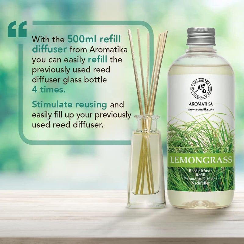 Aromatika عبوة إعادة تعبئة معطر الليمون 68 أونصة سائلة (4x17 أونصة سائلة) - عطر منعش وطويل الأمد - زجاجة إعادة تعبئة بزيت الليمون العطري الطبيعي - الأفضل للعلاج بالروائح - إعادة تعبئة زيت معطر للمنزل - Image 5